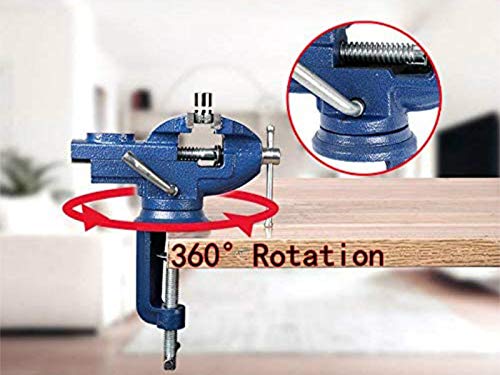 360° Rotating Bench Vise, 2.5'' Cast Iron Table Vise Clamp for Woodworking, Hobby, DIY Craft (Clamping Range: 0-2.5inch) - size: Clamping Range: 0-2.5inch (Cast Iron)