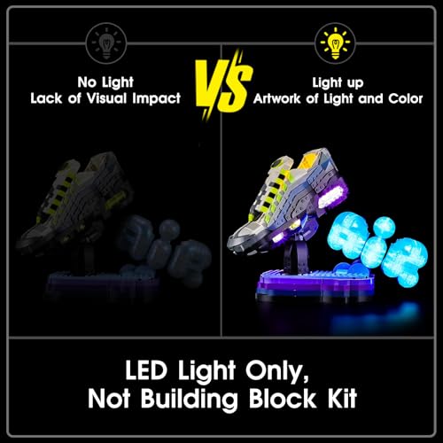 LED Light Set Compatible with Lego Editions Nike Air Max 95 43025 Set, Light Kit for Lego 43025 Building Blocks Model, Not Included The Model Set - color: Blue