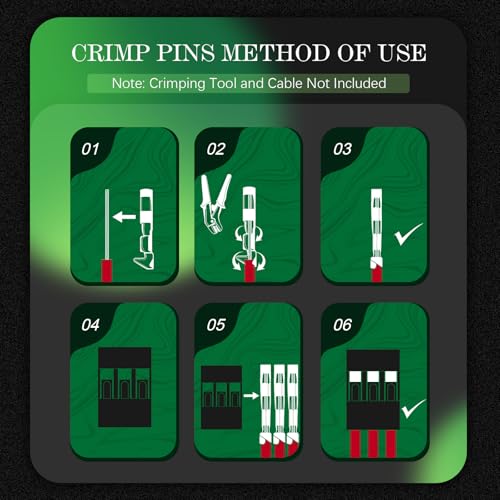50 Sets / 200 Pieces for Dupont 2.54mm 3Pin Black Female Connector - size: 3-Pin Female, style: Black-Single Row