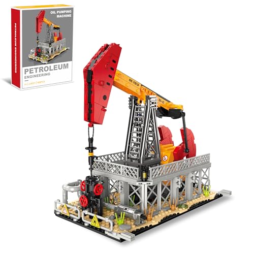 Oil Rig Model Building Block Sets,City Oil Pumping Machine for Kid Ages 8+ - style: Oil Rig Model