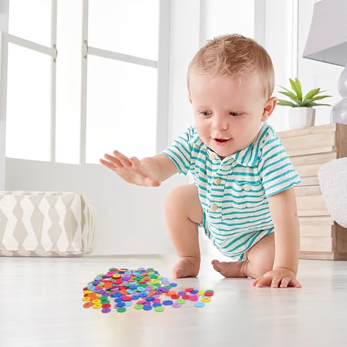 NUOBESTY 300pcs Place Value Disks 10 Values Decimals to Whole Numbers Counting Chips for Kids Base 10 Place Value Manipulatives Math Counters Discs Set for Elementary School Math Supplies