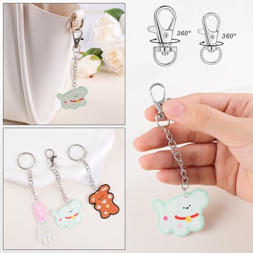 BESARME 1130Pcs Keychain Making Kit, Silver Jump Rings & Clasps - color: Silver