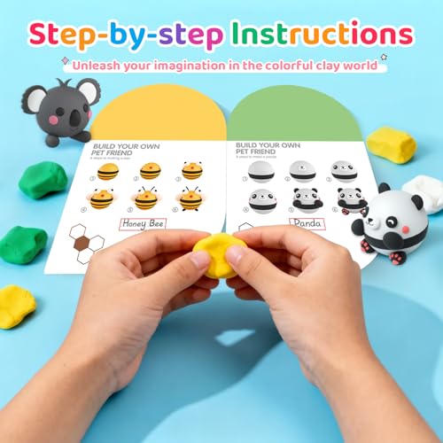 Air Dry Clay Kit for Kids 3+, 10PC Modeling Clay Animal Blind Box Craft