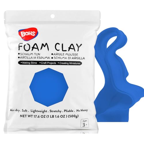 BOHS Foam Clay, Blue Air Dry Modeling Clay, 1.1 lb - color: Blue, size: 500 g
