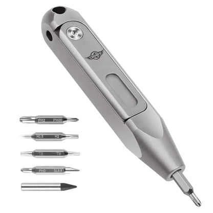 OKNIFE Otacle D1 Titanium 9-in-1 Small EDC Pocket Screwdriver Set - color: Titanium-grey