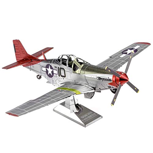 Metal Earth Fascinations Premium Series Tuskegee Airmen P-51D Mustang Red Tail 3D Metal Model Kit