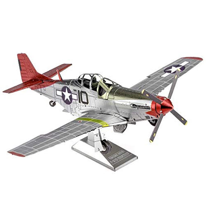 Metal Earth Fascinations Premium Series Tuskegee Airmen P-51D Mustang Red Tail 3D Metal Model Kit