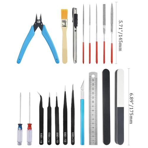 28Pcs Modeler Basic Tools Craft Set Compatible with Gundam Model Tools Kit with Plastic Box Hobby Model Assemble Building Repairing and Fixing DIY Craft Kit