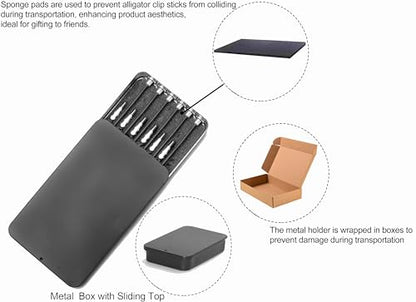 Metal Painting Stand Base Holder and 12PCS Magnetic Bendable Alligator Clip Sticks Set Modeling Tools for Airbrush Spray, for Gundam Hobby Model Parts Assemble…
