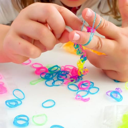 XKDOUS 24 Colors Rubber Band Bracelet Kit, Rubberband Bracelet Making Kit - color: 24 Colors 1400+