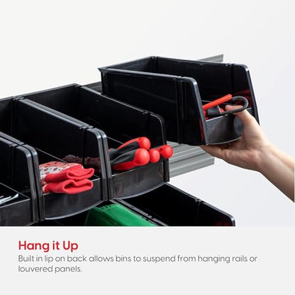 IRIS USA 12-Pack, Small Stackable Storage Bins, Black - size: Small - 12 Pack
