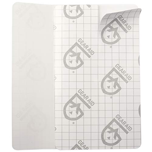 GEAR AID Tenacious Tape Flex Heavy Duty Patches for Fixing Holes and Rips in Outdoor Fabrics, Vinyl, Pool and Snow PVC Inflatables, Peel-and-Stick, Clear, Two 3" x 5" Patches - style: 1 Pack