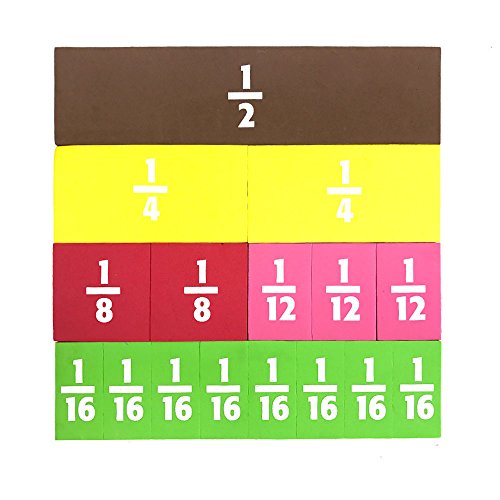 EAI Education Jumbo Magnetic QuietShape® Foam Fraction Tiles - Set of 67