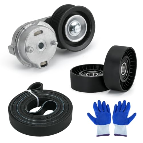 38382 Drive Belt Tensioner Pulley and Serpentine Belt Assembly Kit Fit for Dodge Ram 1500/2500/3500 5.7L V8 2003-2008 Replace # 53032130AA 53032130AC 38058 7PK2570 - size: 90K-38382