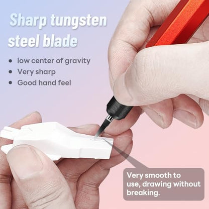 stedi Model Scriber Chisel 0.1mm Tungsten Steel for Panel Line Resin Models - style: Red+0.1mm