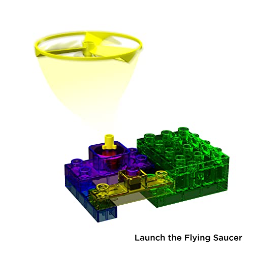 E-Blox: Circuit Blox: BYO Flying Saucer - 4 Blocks Projects - Color Changing LED, Motor & Fan, Build Your Own, DIY STEM Bricks Toy, Kids Ages 8+