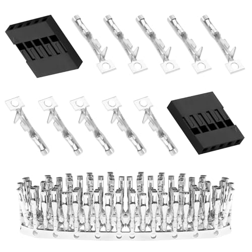 50 Sets / 300 Pieces for Dupont 2.54mm 5Pin Black Female Connector - size: 5-Pin Female, style: Black-Single Row
