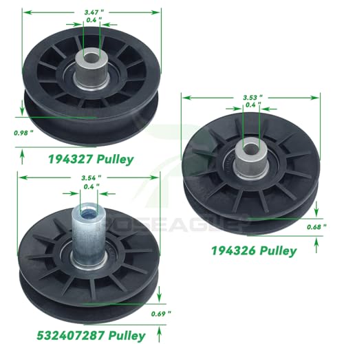 532194326 Idler Pulley with 532194327 Pulley 532407287 Pulley - size: 1x532194326+1x532194327+1x532407287