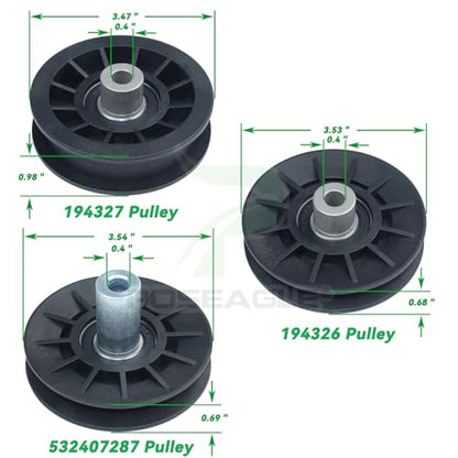 532194326 Idler Pulley with 532194327 Pulley 532407287 Pulley - size: 1x532194326+1x532194327+1x532407287