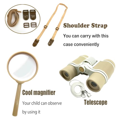 Bug Catcher Kit for Kids, 6 Pcs Kids Bug Catching Kits, Outdoor Nature Explorer Kit, Science Educational Kits with Tweezers, Magnifying Glass, Binoculars for Boys Girls