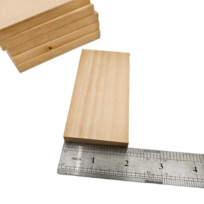 10PCS Unfinished Basswood Blocks for Crafts, Wood Craft Panels for Art, Engraving, Painting, DIY Projects, Chip Carving, Fretwork (3.93 x 1.96 x 0.39 in) - size: 3.93 x 1.96 x 0.39 in