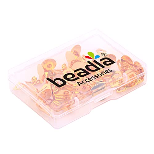 BEADIA 18K Gold Plated Earring Clips 10x17mm 20pcs with Beads for Jewelry Making Findings - size: Clips 5# 10x17mm