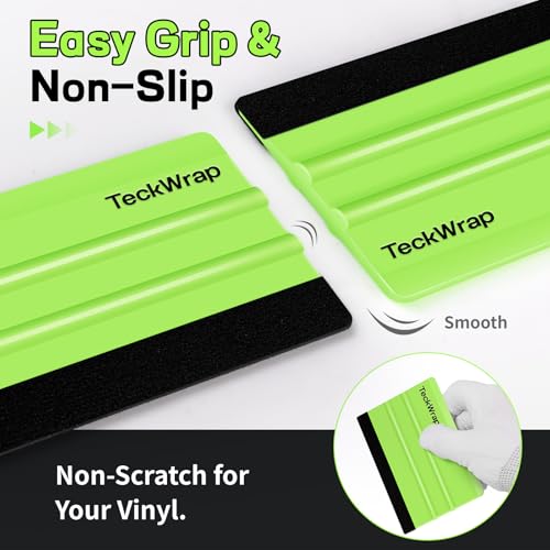 TECKWRAP 2 PCS Professional Felt Squeegee for Vinyl, No Scratch - Green - color: 2pcs Neon Green