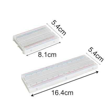 Solderless Breadboard Kit 4-Pack 2×830 + 2×400 Tie Points, 120Pcs 20cm Dupont Jumper Wires M-M M-F F-F + 10cm M-M Ribbon for Arduino Raspberry Pi ESP32 Prototyping - size: 2×830+2×400 Breadboard Kit