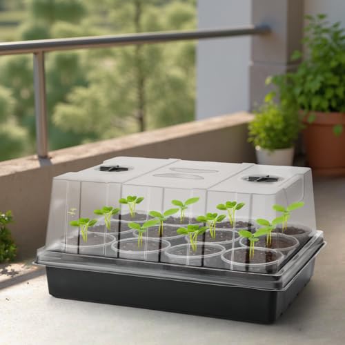 RooTrimmer 4-Pack Seed Starter Trays with 5" Tall Humidity Domes - size: 4p Trays+Domes