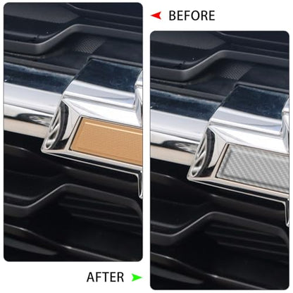 QianBao Compatible with Silver Carbon Fiber 11.8" x 4" Chevy Bowtie Emblem - color: Silver