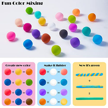EDIFON Air Dry Clay, 24 Colors Foam Magic Modeling Clay for Kids DIY Crafts - color: 24 colors
