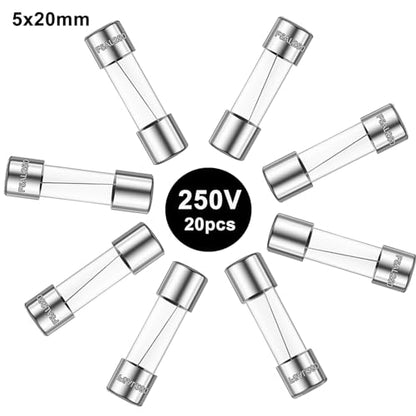 20PCS F3AL250V 5 x 20mm Fast Blow Glass Fuses 3A 3Amp 250V Glass Fuse,0.2 x 0.78 Inch - size: 3A