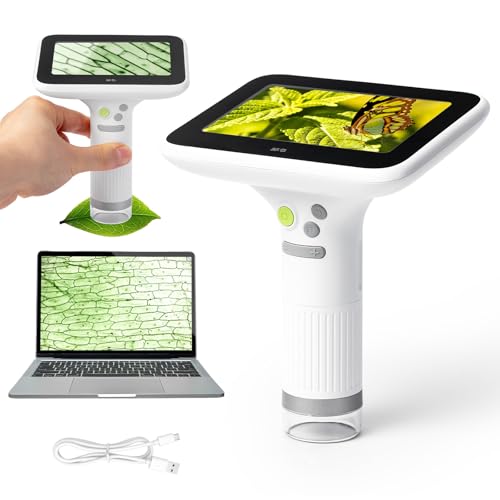 1000X Handheld Digital Microscope for Kids, 4.3" Large LCD Screen Rechargeable Portable Microscope, Take Photos & Videos, Outdoor Exploration Gift for Boys & Girls, Works with Windows & Mac