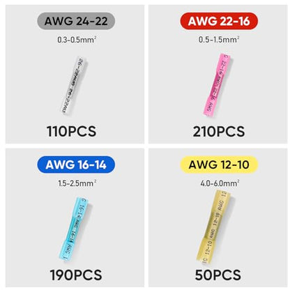 TICONN 560PCS Heat Shrink Butt Connectors, Crimp Wire Connectors Kit - size: 560 PCS-4Sizes