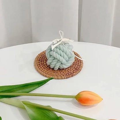 Candle Molds - Silicone Mold for Candles Making, DIY 3D Moulds for Soy Wax, Beeswax, Scented Candle, Valentine's Day Gifts (Knitted Ball) - color: Knitted ball