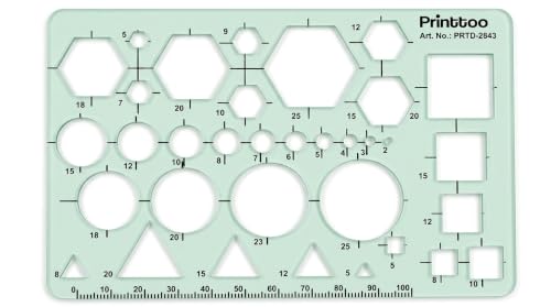 Printtoo Precision Geometry Drafting Stencil Ruler Technical Tool Set - color: Series -PRTD-2843A