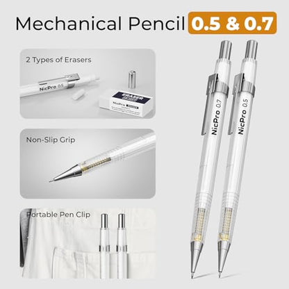 Nicpro 22 PCS Compass Geometry Tools with Case, Drafting Tool Geometry Set