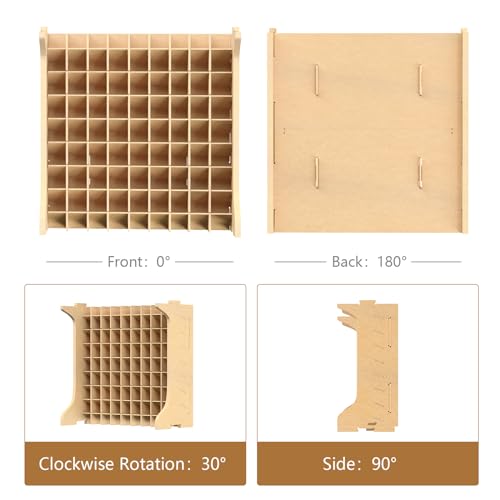 Large Capacity Plastic Model Tool Storage Paint Rack - Holds 72 Pieces, Compatible with Vallejo Modular Paint Rack, MDF Material, GK12 - size: 72 Holes Vallejo