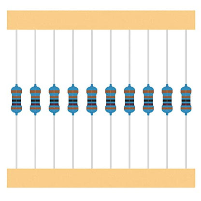 25 Values 1/4W Resistor Kit from 1 Ohm to 1M Ohm 1/4 Watt 1% Metal Film Resistors Assortment - style: 25Values 1/4W 1%