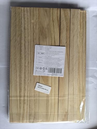Wooden Dowels for Crafts, Wood Trim Wood Strips Slats for Wall 1/8" × 1" × 12", 30 PCS Square Dowel Rods Wooden Sticks for Crafts, Unfinished Hardwood Sticks Flat Lumber Boards for Woodworking - size: 1/8x1x12 in - 30PCS