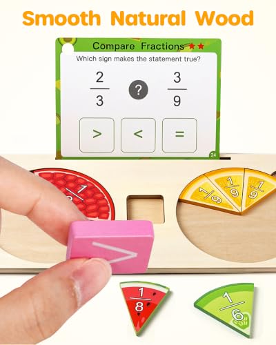 D-FantiX Wooden Fruit Fraction Manipulatives Set