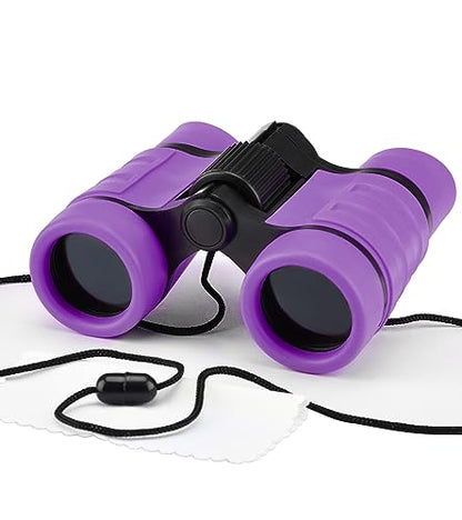 Binoculars for Kids, Toys for 3-12 Years Boys and Girls High-Resolution Optics Shockproof Mini Compact Toy Binoculars for Bird Watching, Hiking, Camping, Science, Detective - color: Purple