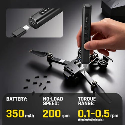 GRENPRO 78-in-1 Precision Cordless Electric Screwdriver, with LED Display - color: Gray