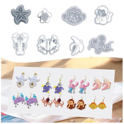 8Pcs Ocean Polymer Clay Cutters - color: Monkey