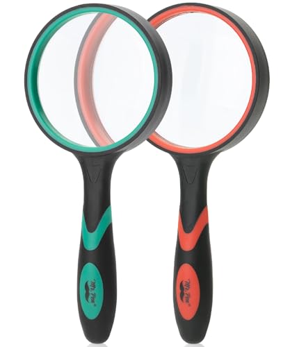 Mr. Pen- Magnifying Glass, 2 Pack, 10X Magnifier, 75mm Glass Lens - color: Red & Green, size: 10X Magnifier