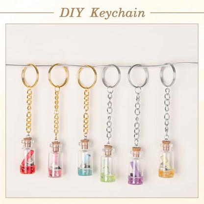 1130PCS Keychain Making Kit Jump Rings for Jewelry DIY Supplies Gold/Silver - color: Gold and Silver