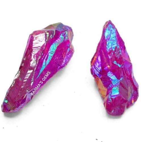 Crystals, Rocks, Jade, Crystals and Healing Stones, Witchcraft Supplies, Healing Crystals, Stones, Healing Stones, Rock Collection, Agate, Raw Stones (Rose Qura Quartz, 2 Pcs) - color: Rose Qura Quartz