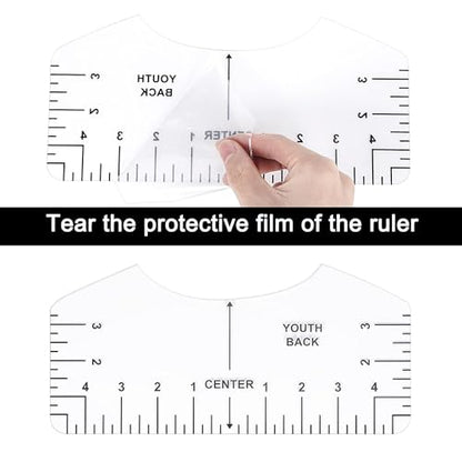 18Pcs Sublimation Accessories, Tshirt Ruler Guide Vinyl Alignment Tool, Heat Press Accessories, Teflon Sheet Non Stick 16x20, Heat Resistant Tape 0.4" x108ft, PVC T Shirt Rulers to Center Designs - style: Tshirt Ruler-18