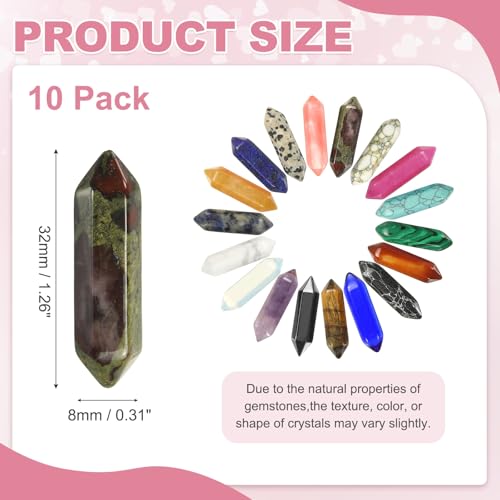 MECCANIXITY 10 Pack Dragon Bloodstone Quartz Crystals, Polished Crystals Bulk Hexagonal Shaped Meditation Gemstone for Jewelry Making Energy Balance Accessories Gifts - color: Dragon Bloodstone