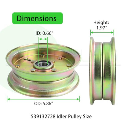 589766102 Idler Pulley for Husqvarna 46" 48" 54" Z246 RZ4623 Deck - color: A11 1x539132728